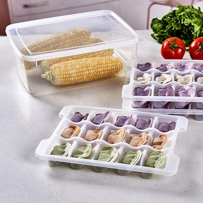 AMZOLNE Caja De Almacenamiento De Plástico Tres Capas Empanadillas ...