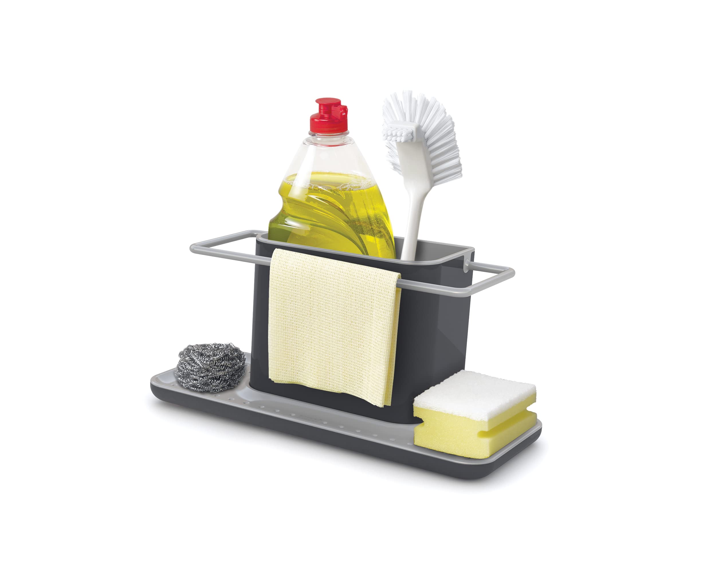 Joseph Joseph - Kitchen Sink Caddy Organiser for Washing up, sponges, brushes with dish cloth hanger, Large, Grey — image 1