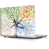 iCasso Macbook Air 13 Inch Case Rubber Coated Glossy Hard Shell Plastic Protective Cover For Apple Laptop Macbook Air 13 Inch Model A1369/A1466- Four Seasons Tree