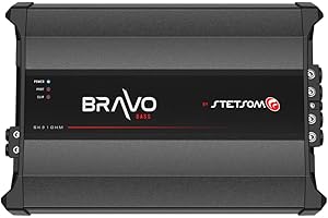 Stetsom Bravo BASS 5000 1 Ohm Mono Subwoofer Car Audio Amplifier, 5000.1 5K Watts RMS, 5000x1, 1Ω Stable, Sound Quality, Cros