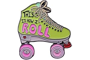 QUREZA This is how I roll roller skates enamel pin retro skating brooch funny puns Roller Derby badge vaporwave aesthetic 80s kids gift