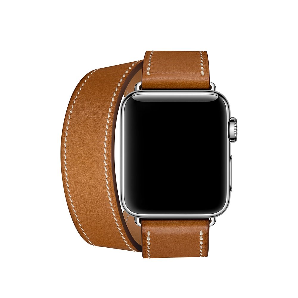 Aergood Leather Strap,Compatible with Apple Watch Replacement 38mm 40mm 41mm 42mm 44mm 45mm Genuine Leather Band for iwatch Series 7 6 5 4 3 2 1 SE (42/44/45mm, Double Tour-Brown)
