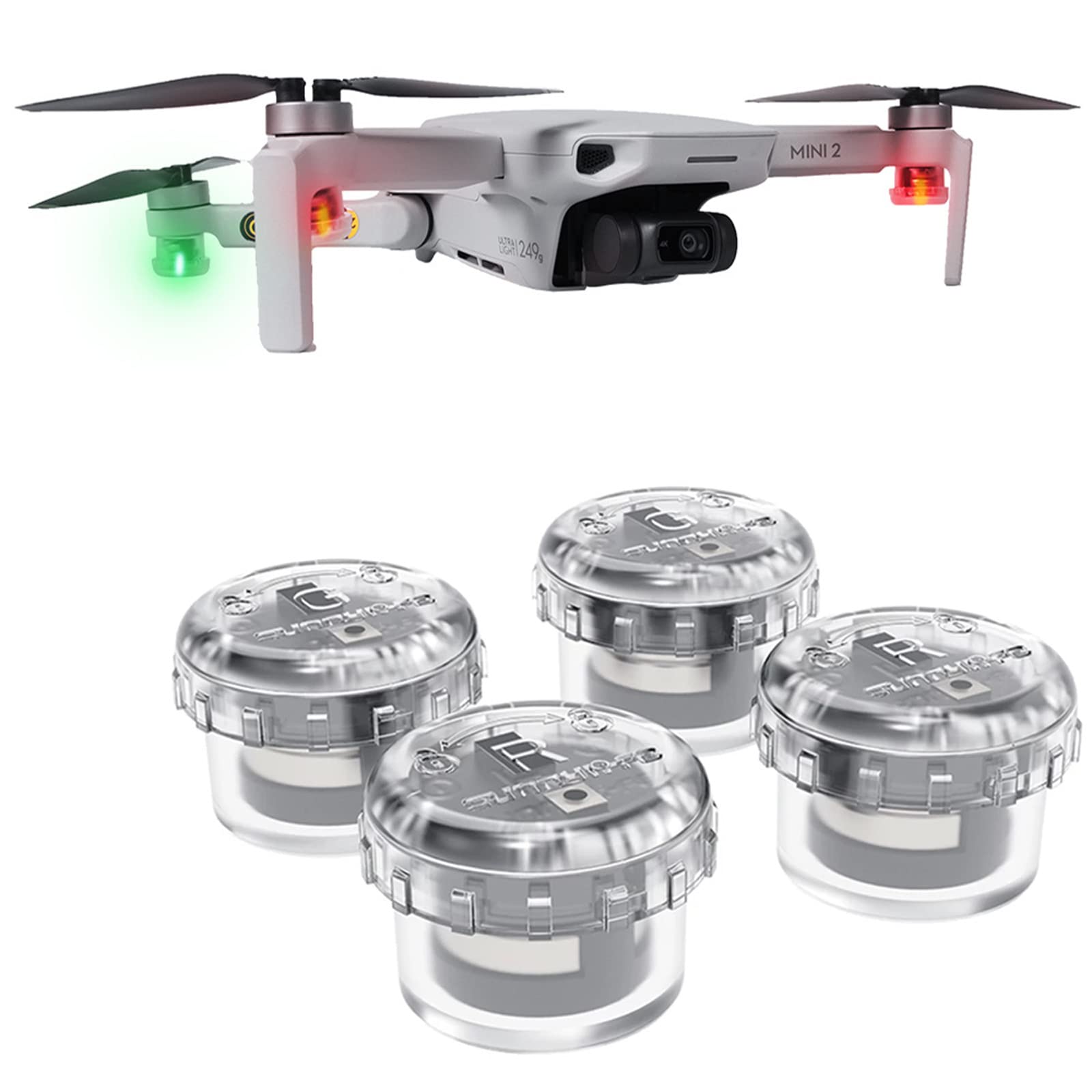 LINGHUANG Mini 4K Drone Strobe Light, 4Pcs Night Flight for DJI Neo 2, Neo, Flip, Mini 5 Pro,4 Pro, 3 Pro, 3, Mi-ni 4K,2 SE,Mavic 3,Air 3,Air 2S,Avata 2 Drone Universal Accessories