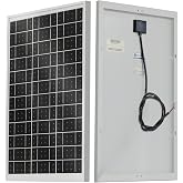 ECO-WORTHY Solar Panel 25W 18V Monocrystalline Waterproof Panel for Charging 12V Battery of RV Boat Trailer ATV Car or Powering Light, Charing 12V Battery Pack and Other Off-Grid Applications