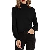 Woolen Bloom Women's Casual Long Sleeve Turtleneck Sweater Lightweight Knit Pullover Jumper Tops for Fall Winter