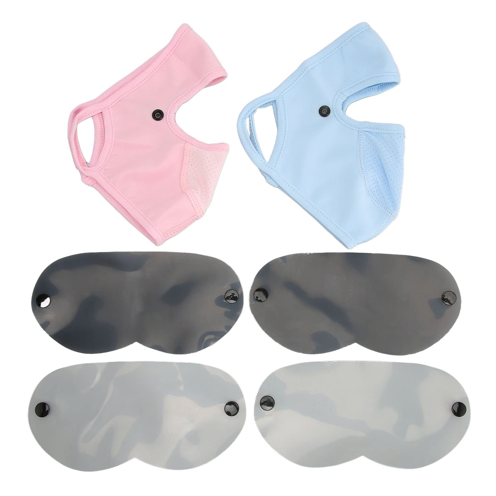 Dioche 4 Pcs Full Face Shield Multifunctional Ice Silk UV Protection, Face Mask, Womens Sunscreen Face Veil with Eye Protector Sheets for Hiking