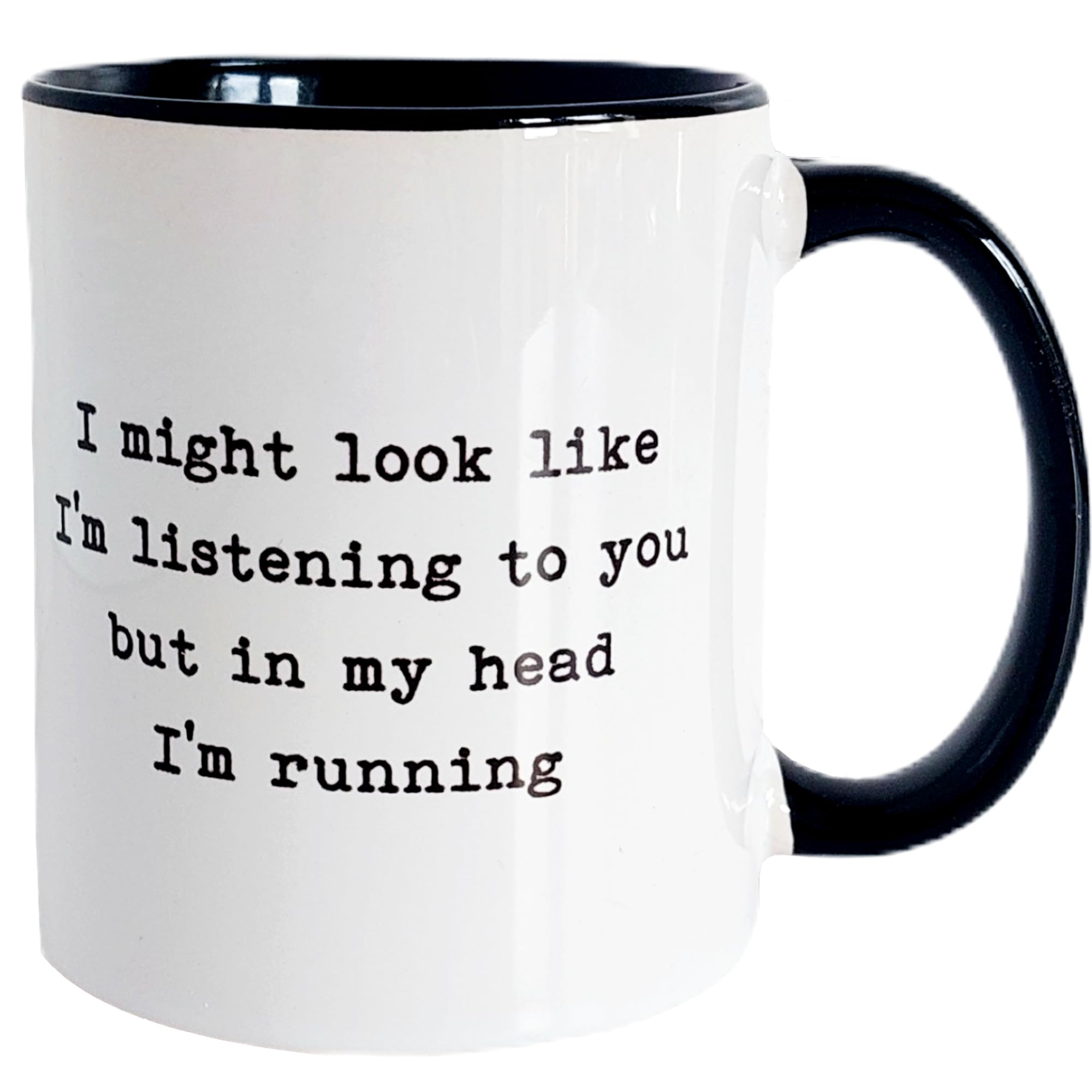 Worry Less Design Funny Gifts for Runners - Funny Running Mug - Secret Santa for Runner - 330ml Ceramic Mug - Running Gifts - Presents for Runners (in My Head I'm Running)