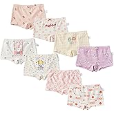 Tolmaiertu Little Girls Underwear Soft Breathable Cotton Panties with 8 Packs Toddler Panties Boyshorts 2-10 Years