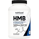 Nutricost HMB (Beta-Hydroxy Beta-Methylbutyrate) 1000mg, 240 Capsules | 500mg Per Capsule, 120 Servings - Gluten Free and GMO-Free