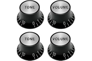 SAPHUE Plastic Top Hat Style 2 Volume and 2 Tone Speed Control Knobs Set for Gibson Les Paul Electric Guitar Replacement Black