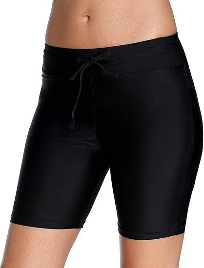 high waisted swim shorts amazon
