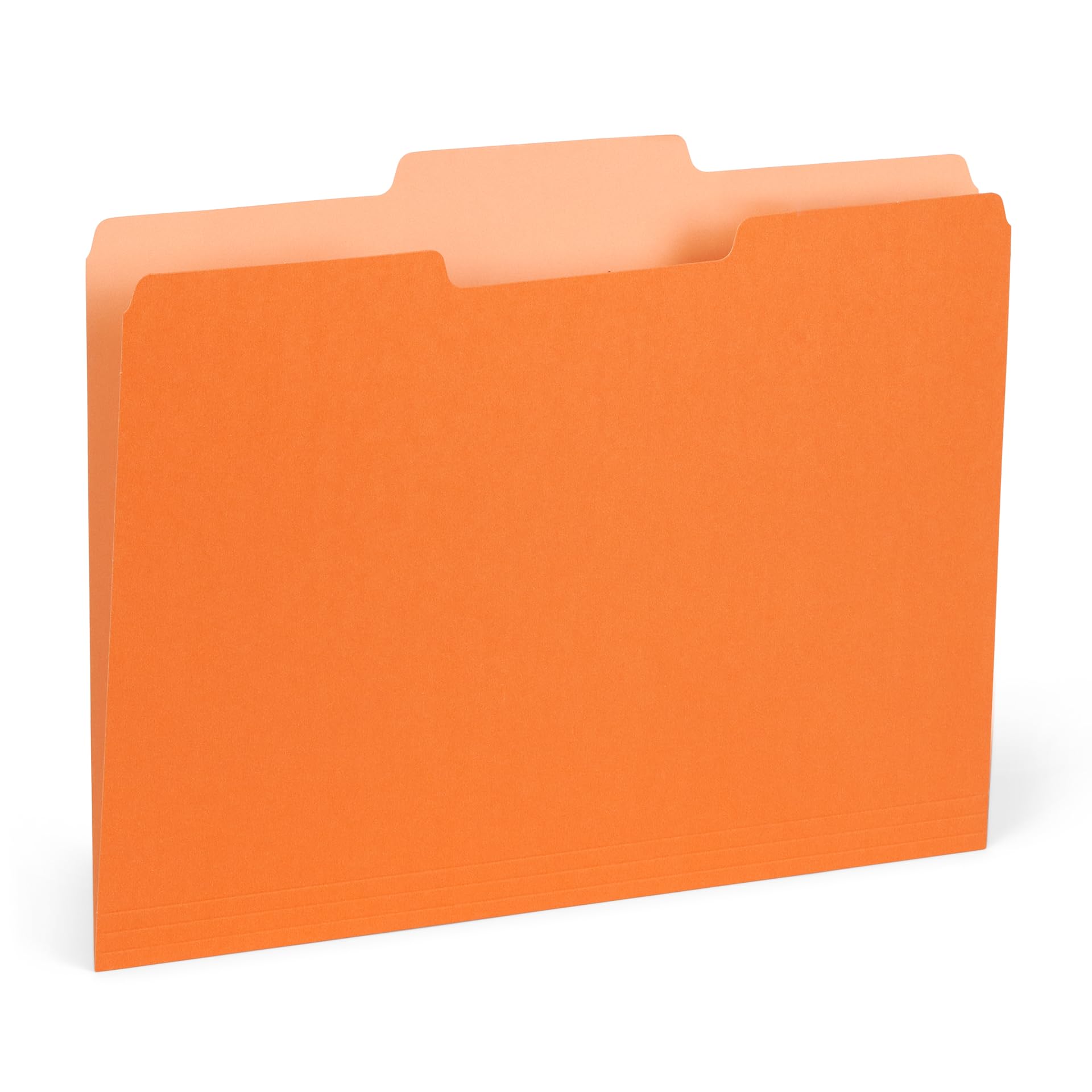 Photo 1 of 100 Blue Summit Supplies Orange File Folders Letter Size 1/3 Cut 100 Pack - Durable 11pt Two-Tone Paper, Orange Folders Bulk, Orange Manila Folders for Office and School