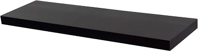 Harbour Housewares 80cm Black Floating Shelf with Hidden Brackets