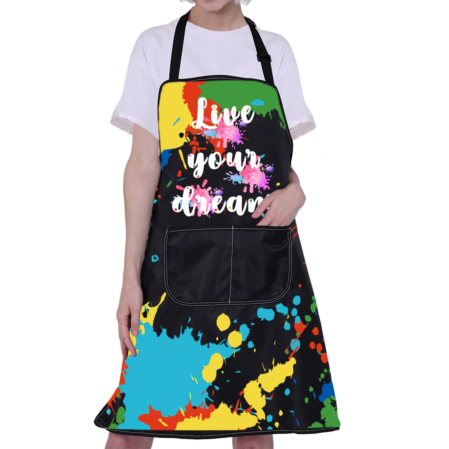 ENSIANTH Artist Aprons Gifts for Painters Aprons with Pockets Painting Cooking Kitchen Apron Painting Lover Gift Artist Lovers Gifts (dream)