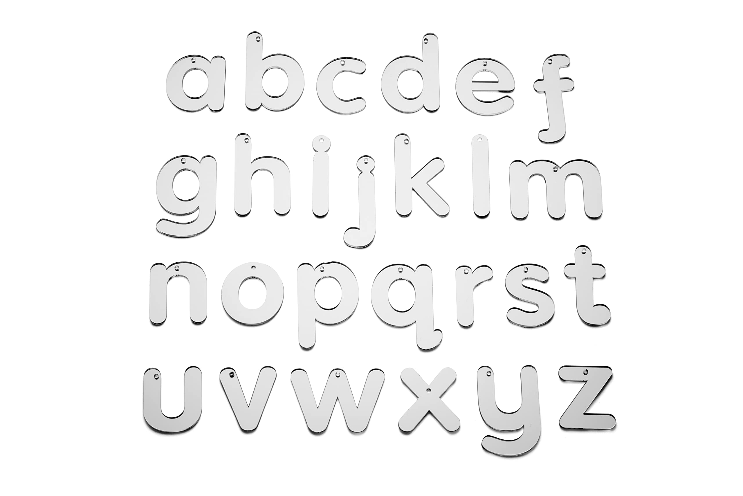 tickit Mirror Letters – 26 Reflective Acrylic Lowercase Letters for Alphabet Recognition and Tracing