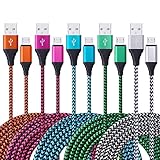 Android Charging Cable, CIQILY 5-Pack 6ft Durable Braided Nylon Cable A Male to Micro B Data Sync and Charging Cord for Android Samsung Galaxy, Sony, HTC, Nokia, Nexus and More