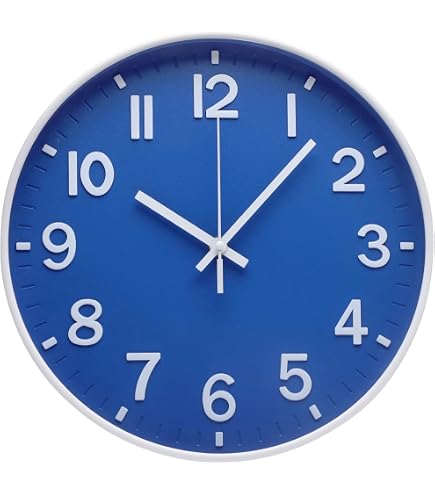 Amazon.com: Bernhard Products Blue Wall Clock 12.5 Inch Silent Non