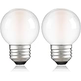 PADMO LUDAZ Dimmable E26 G16.5 LED Light Bulb 40W Equal 4W Frosted Globe Light Bulbs,Small Round Light Bulbs Type G Light Bul