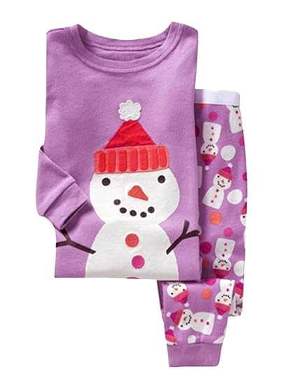 Little Hand Mädchen Zweiteiliger Schlafanzug Baumwolle Lange Nachtwäsche Tier Giraffe Kinder Pyjama