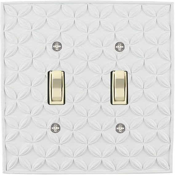 Meriville Colfax 2 Toggle Wallplate, Double Switch Electrical Cover Plate, Off White