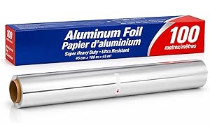 Heavy Duty Aluminum Foil Roll 45 cm x 100 m | Non-Stick, Food Safe | Strong & Durable for Cooking, Grilling, Baking & Food St