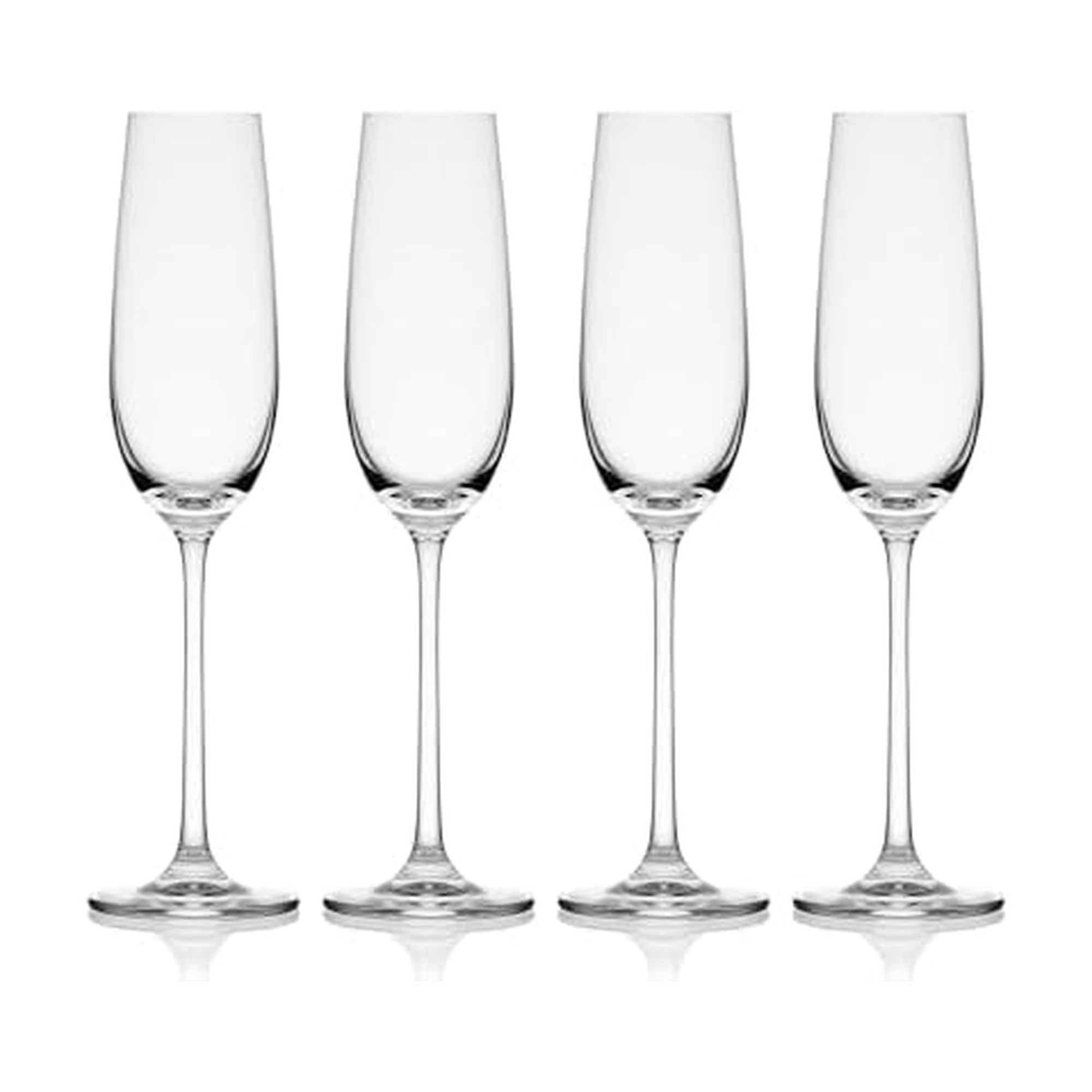 Photo 1 of Mikasa Lana Champagne Flutes Glasses, Set of 4, 8.25 Ounce, Clear