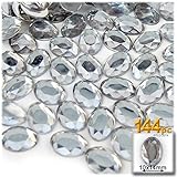The Crafts Outlet 144-Piece Flat Back Loose Oval Rhinestones, 14mm, Crystal Clear
