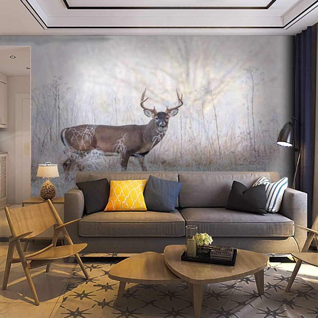 Wallpaper Wall Mural Whitetail Buck Deer in Frost Fog Self Adhesive