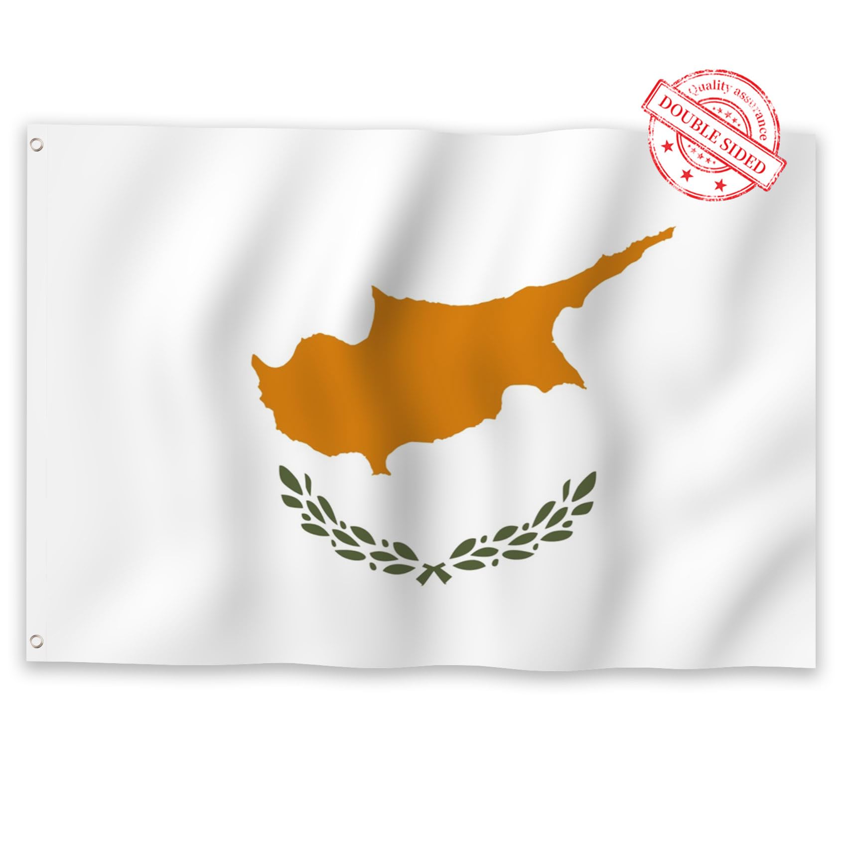 Aoihrraan Cyprus Flag 2x3ft Double Sided Cypriot Flags Banner for Outdoor Celebrations Home Garden Porch Party Decoration Flags with 2 Sturdy Grommets Precision Machine Stitched