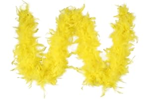 Daieeparty Feathers Boa 2 Yard 18 Colors Turkey Chandelle Feather Boas for Party Halloween Costume Decoration