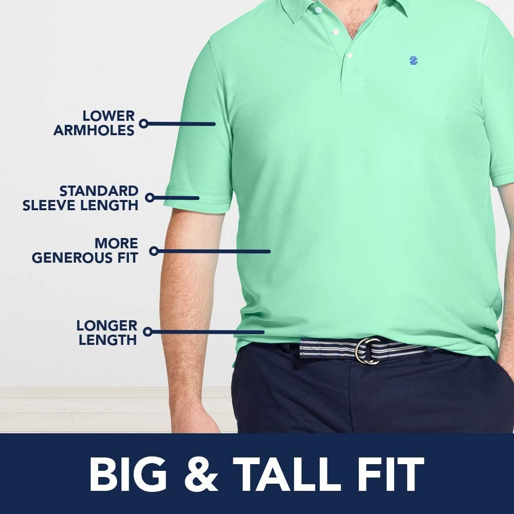 IZOD Men's Big and Tall Advantage Performance Short Sleeve Solid Polo Shirt at  Men’s Clothing store