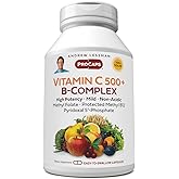 ANDREW LESSMAN Vitamin C 500 Plus B-Complex 60 Capsules - Non-Acidic Vitamin C Plus Citrus Bioflavonoids for Immune System and Anti-Oxidant Support. Easy-to-Swallow Capsules. No Additives
