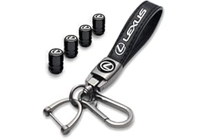 Athchu Car Tire Valve Stem Caps with Metal Keychain Replacement for Lexus 2018 NX300h 2018-2013 ES350 GS350 2016-2013 GS300h GS450h with Car Logo Keychains car Accessories