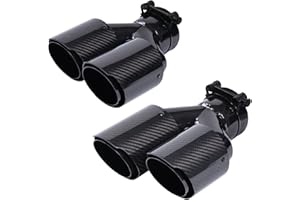 JIAREAR 2-Pack Carbon Fiber Dual Exhaust Tips 2.5" Inlet to 3.5" Outlet, Universal Tailpipe 2.5 Inch Exhaust Muffler Tips (Gloss)