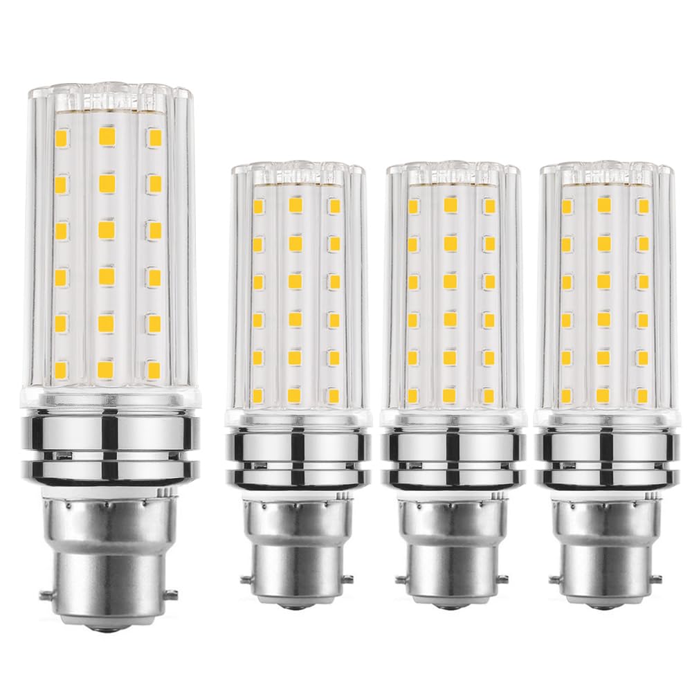 EKSAVE 12W B22 LED Light Bulb,Equal to 100 Watt Light Bulbs,1200 Lumens, Warm White 3000K,B22 Bayonet Cap,Not dimmable,Pack of 4