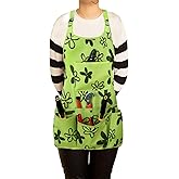 PATILWON Gardening Apron with Large Pockets for Women, 14 Pockets Waterproof Tool Apron, Work Apron Heavy Duty, Size M to XL