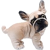 YONLIT Lifelike French Bulldog Stuffed Animal Animated Plush Puppy Toy Doll Super Realistic Dogs Act Like Real Excellent Gifts for Kids Birthday Party Dog Collection 9 Inches (Bulldog)
