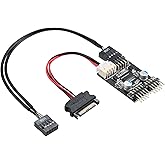 MZHOU 9-Pin USB Motherboard Header 1 to 2 USB Extension Cable USB 2.0 9Pin Header Connector Adapter Port Hub Multiplier with 