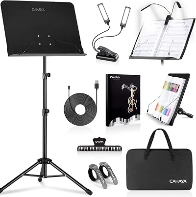 CAHAYA 6 in 1 Sheet Music Stand with Light and Bag CY0194