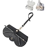 Soft Leather Sunglasses Bag, Soft Leather Sunglasses Bag with Wrist Strap, Portable Glasses Case Holder Sunglasses Pouch