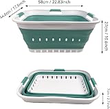 SAMMART 42L Collapsible Laundry Basket Foldable Storage Container White Celadon view 3