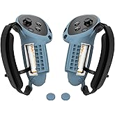SoJumpvr Controller Grips Cover Compatible with Meta Quest 3S/Quest 3 Accessories, Hand Strap with Battery Opening, Knuckle Straps with Widen and Thicken Sponge(Not for Charging Dock) (Fog Blue)