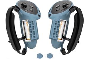 SoJumpvr Controller Grips Cover Compatible with Meta Quest 3S/Quest 3 Accessories, Hand Strap with Battery Opening, Knuckle Straps with Widen and Thicken Sponge(Not for Charging Dock) (Fog Blue)