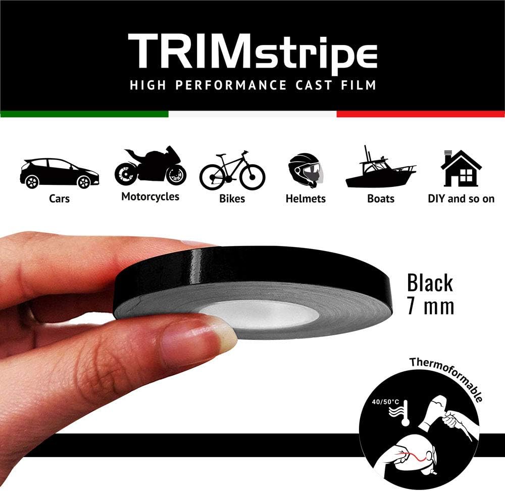 4R Quattroerre.it 10482 Trim Stripes Adhesive Strips for Cars Black, 7 mm x 10 mt - Image 3