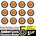12 Pcs TMH 1-1/4 Inch Mount Amber LENS & Amber LED Clearance Markers, side marker lights, led marker lights, led side marker lights, trailer marker light for Truck Bus RV Pickup 12V DC