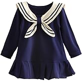 Mud Kingdom Pleated Dress Long Sleeve for Girls School Style