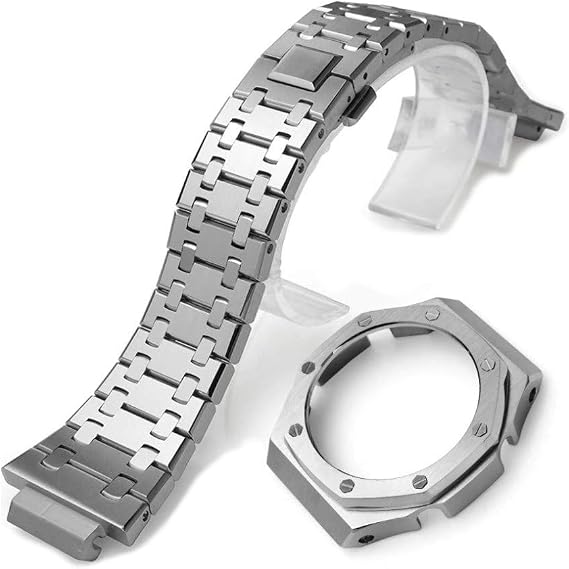 Amazon Msmint G Shock Ga 2100用 カスタム パーツ シルバー メタル ベゼル ベルト カシオ 時計アクセサリー 腕時計 通販