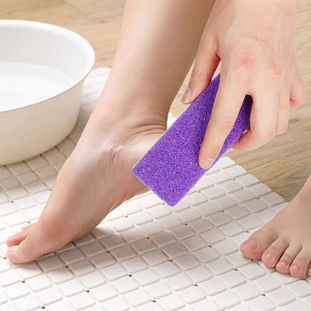 Edealing Foot Pumice Stone,4 Packs Double Sided Hard Skin Callus Remover, Dead Skin Scrubber Pedicure Tools for Foot Caring-Purple: Beauty