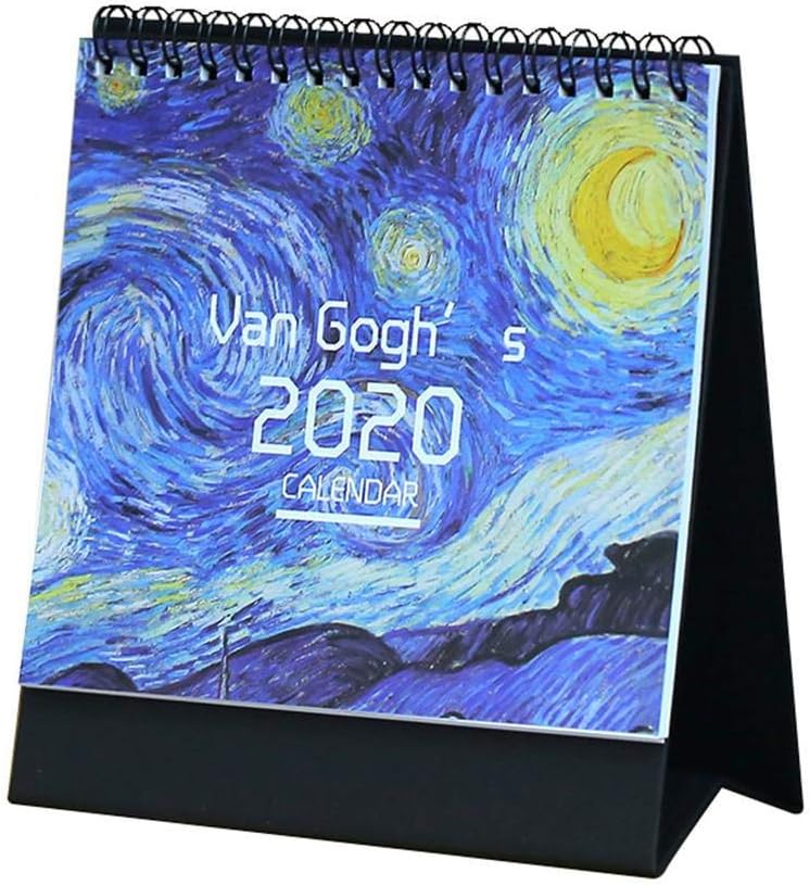 Luckyx 2020 Desktop Calendar Desktop Flip Calendar Stand Up Desk Plan Creative Schedule Memo Date Notepad DIY Calendar With Emoji Sticker For School Home Business Office