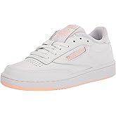 Reebok Women's Club C Sneaker, White/Aura Orange, 6